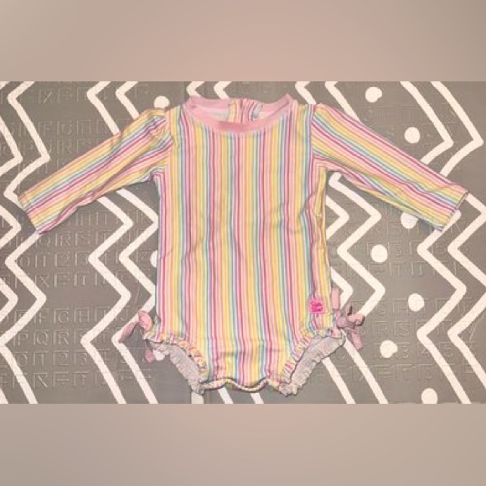 6-12M Ruffle Butts Baby Girls L/S Swimsuit / Size 6-12M